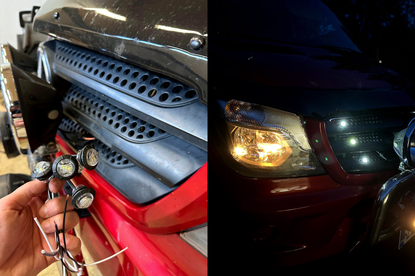 Äärivalo, LED Keltainen, Valkoinen, Punainen